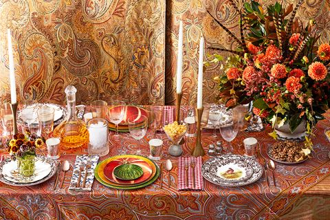 fall table setting and floral centerpiece inspiration