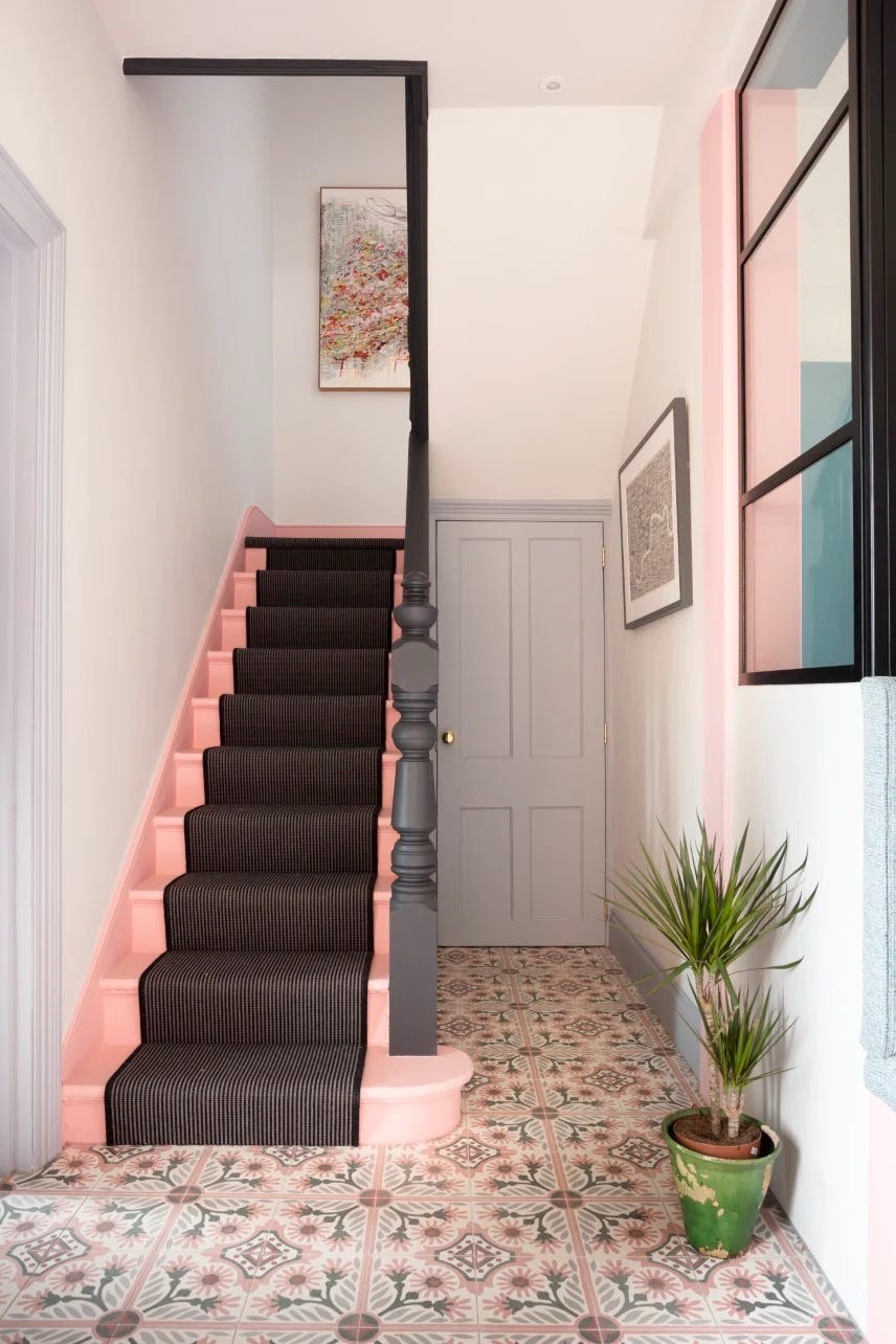 hallway colour ideas pink
