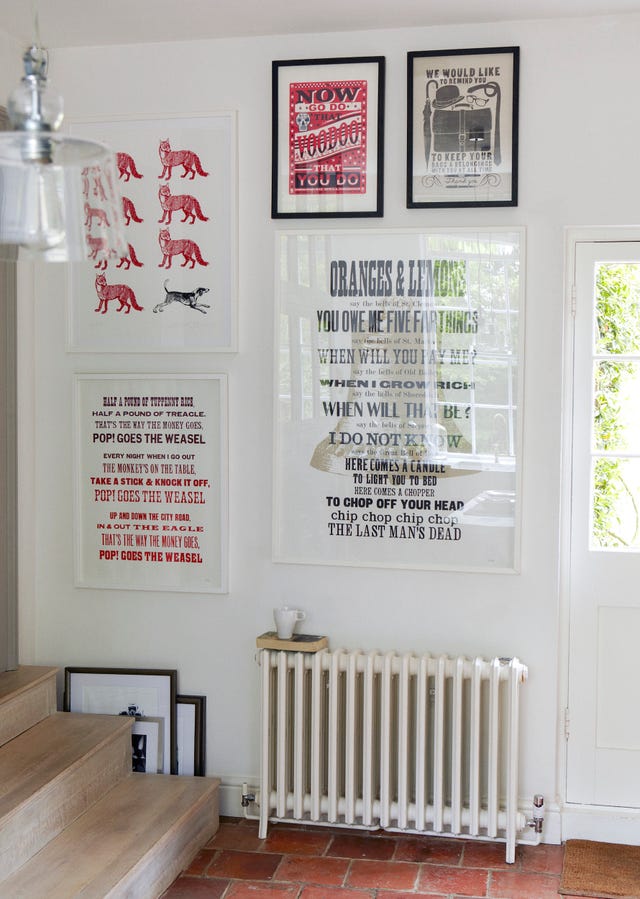 hallway decorating ideas vintage art