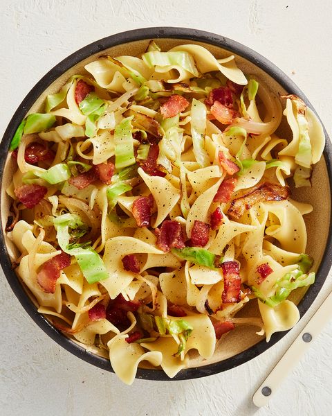 haluski cabbage and noodles with bacon