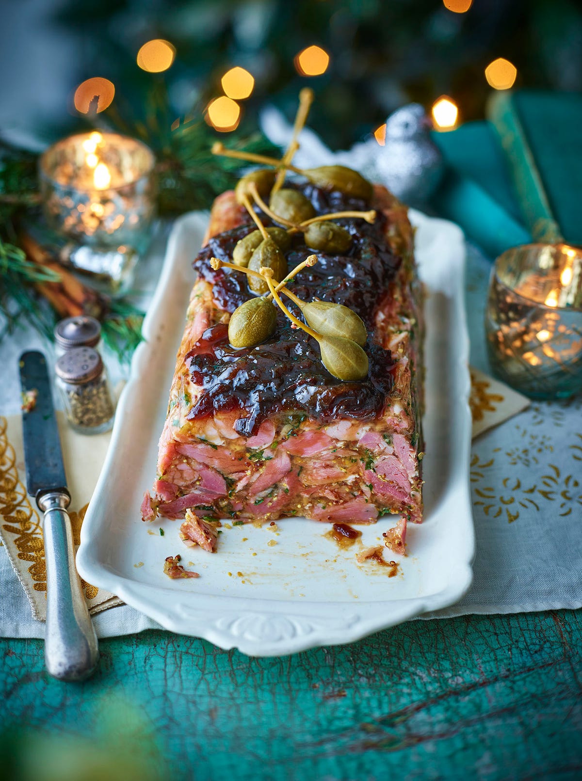 Ham hock terrine with apricots