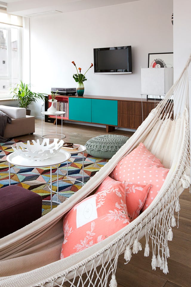 decorar la casa con flecos, hamaca