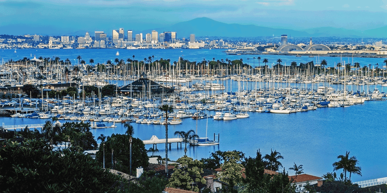 Marina, Water, Harbor, City, Watercraft, Boat, Dock, Metropolitan area, Tower block, Mast, 