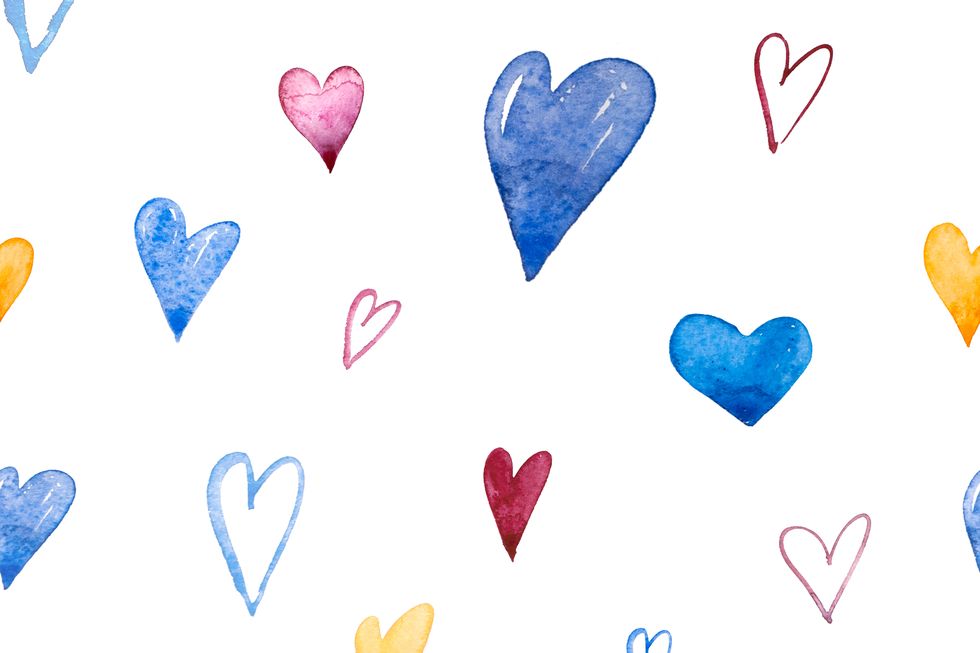 hand drawn doodle seamless pattern with hearts can be used for wedding invitation, card for valentine's day or card about love
