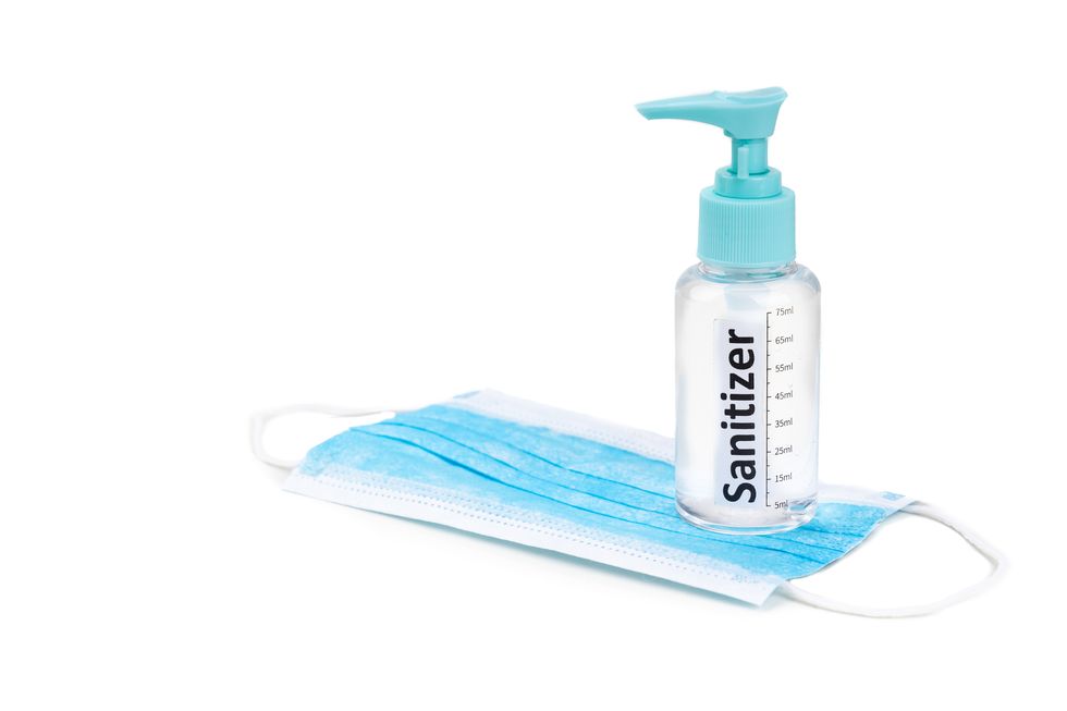 Hand sanitizer spray and surgical facial mask as protection against influenza