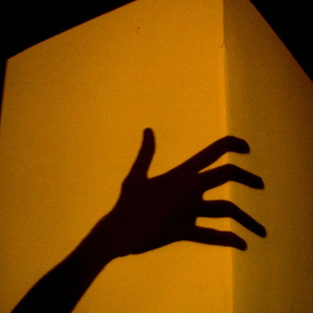 hand shadow on cube