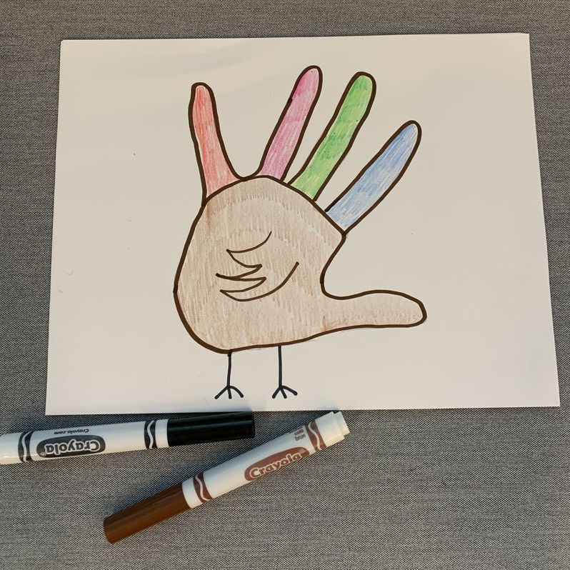 how to draw a hand turkey