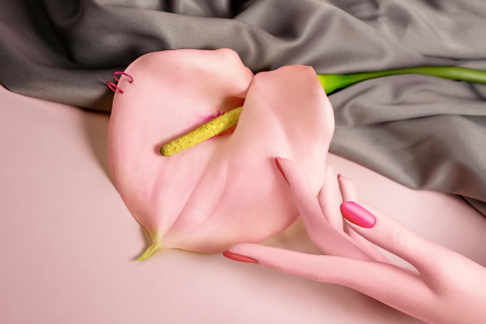 Hand with calla lily