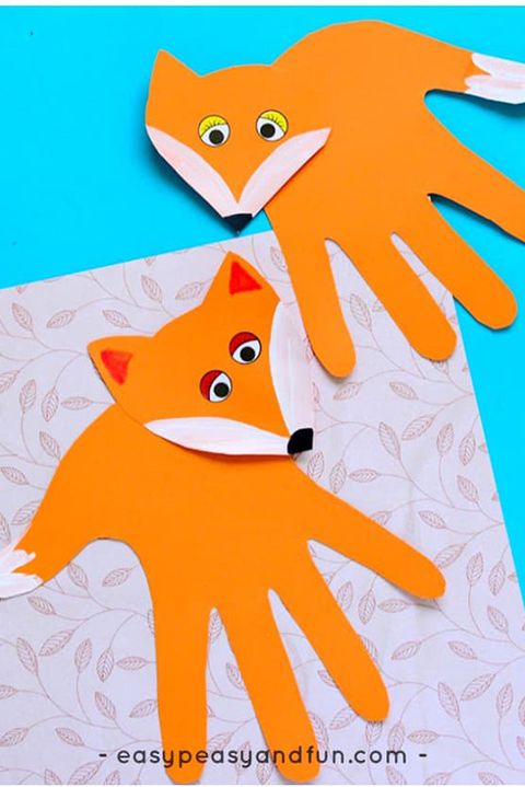 fall crafts for kids handprint fox