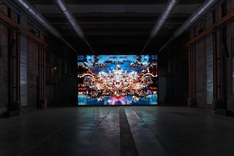 golden goose event featuring the artwork of marco brambilla