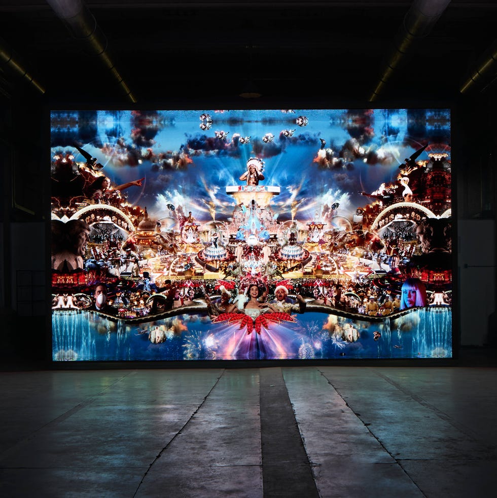 golden goose event featuring the artwork of marco brambilla
