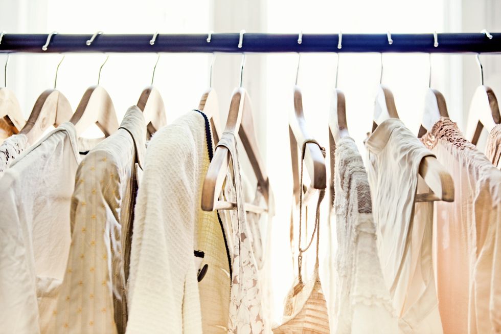 Hangers with clothes