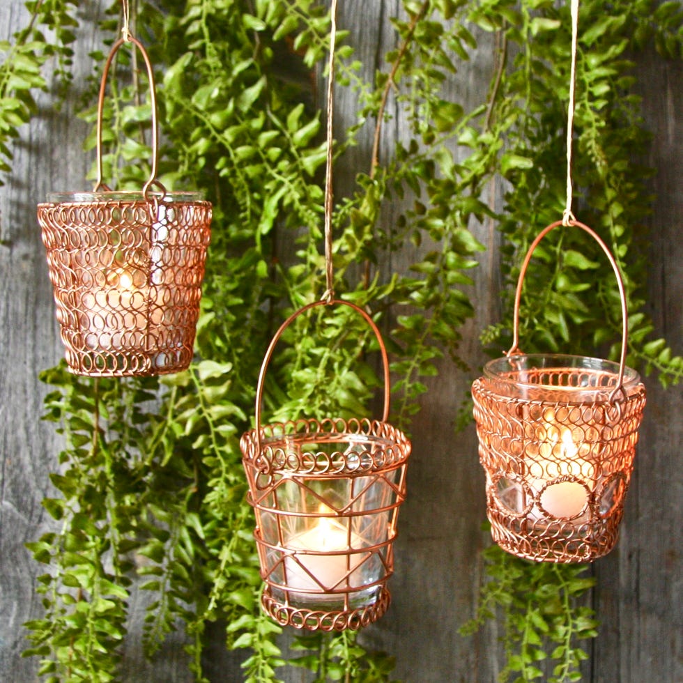 Hanging Copper Tealights, Notonthehighstreet.com