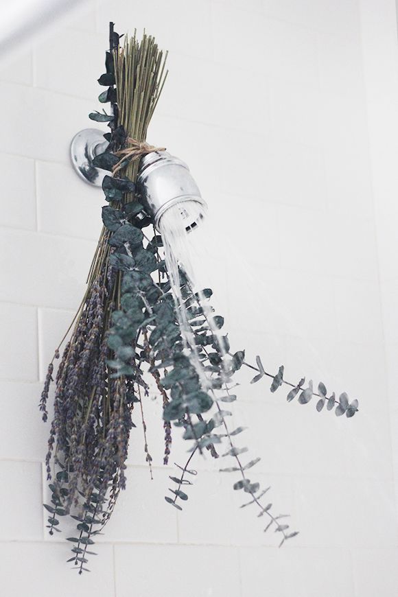 lavender hanging shower