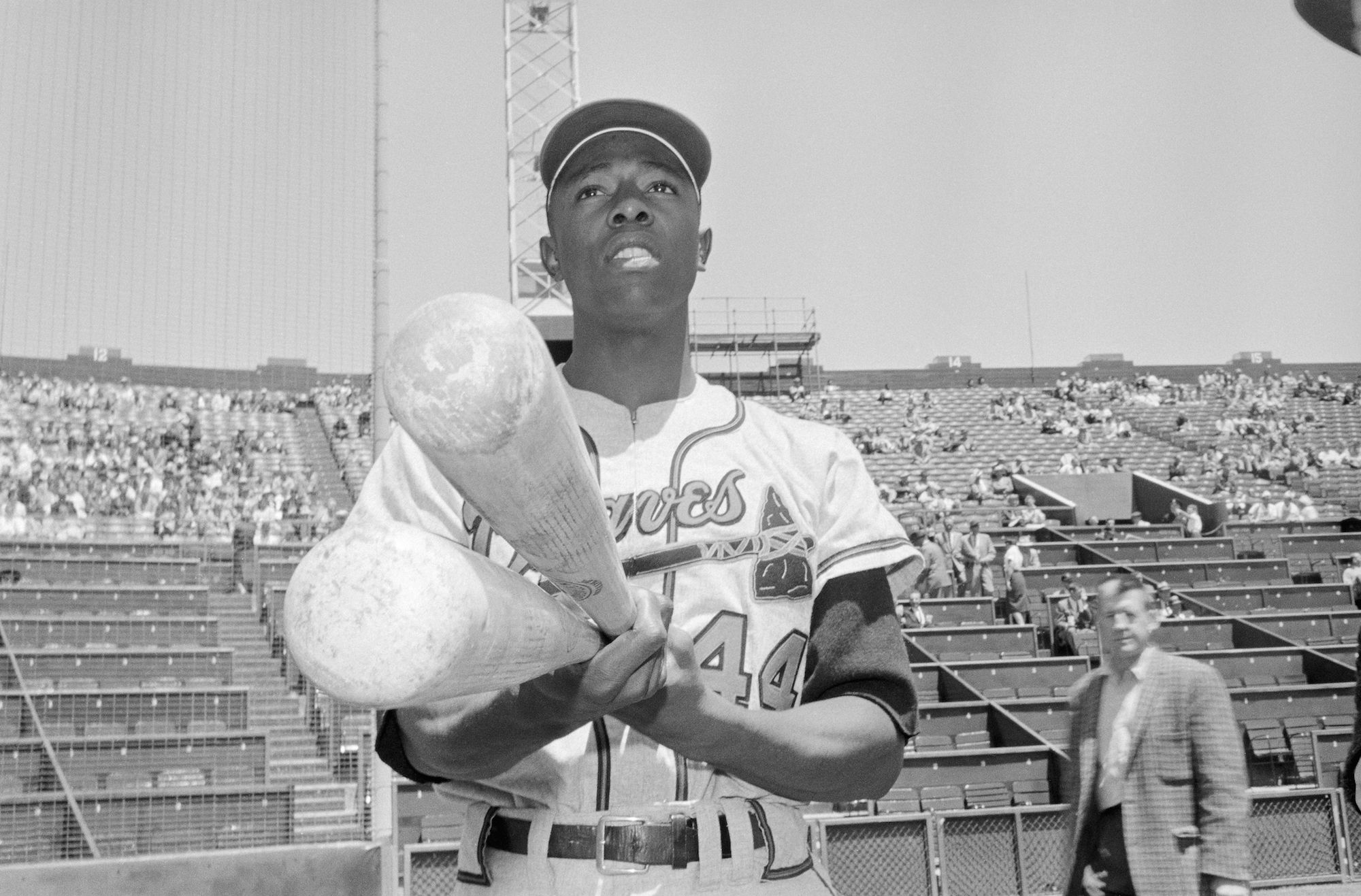 Hank Aaron Of The Milwaukee Braves by Bettmann