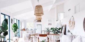 Room, White, Interior design, Living room, Property, Dining room, Furniture, Table, Building, Ceiling, 