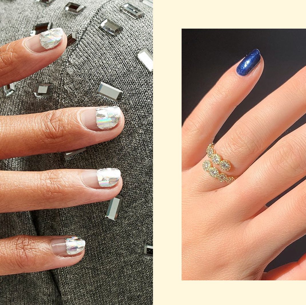 Transfer foil nails - great way for quick nail art . How to decorate nails  with transfer foil?