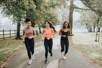 happy and relaxed woman joggers