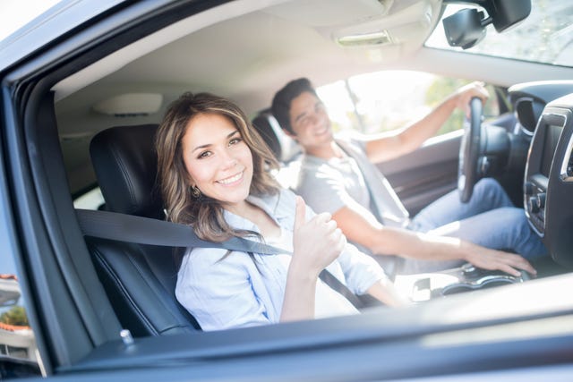 Happy couple going on a road trip happy couple going on a road trip