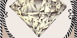 Diamond, Illustration, Gemstone, Line art, 