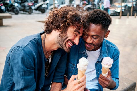 couple enjoying ice cream