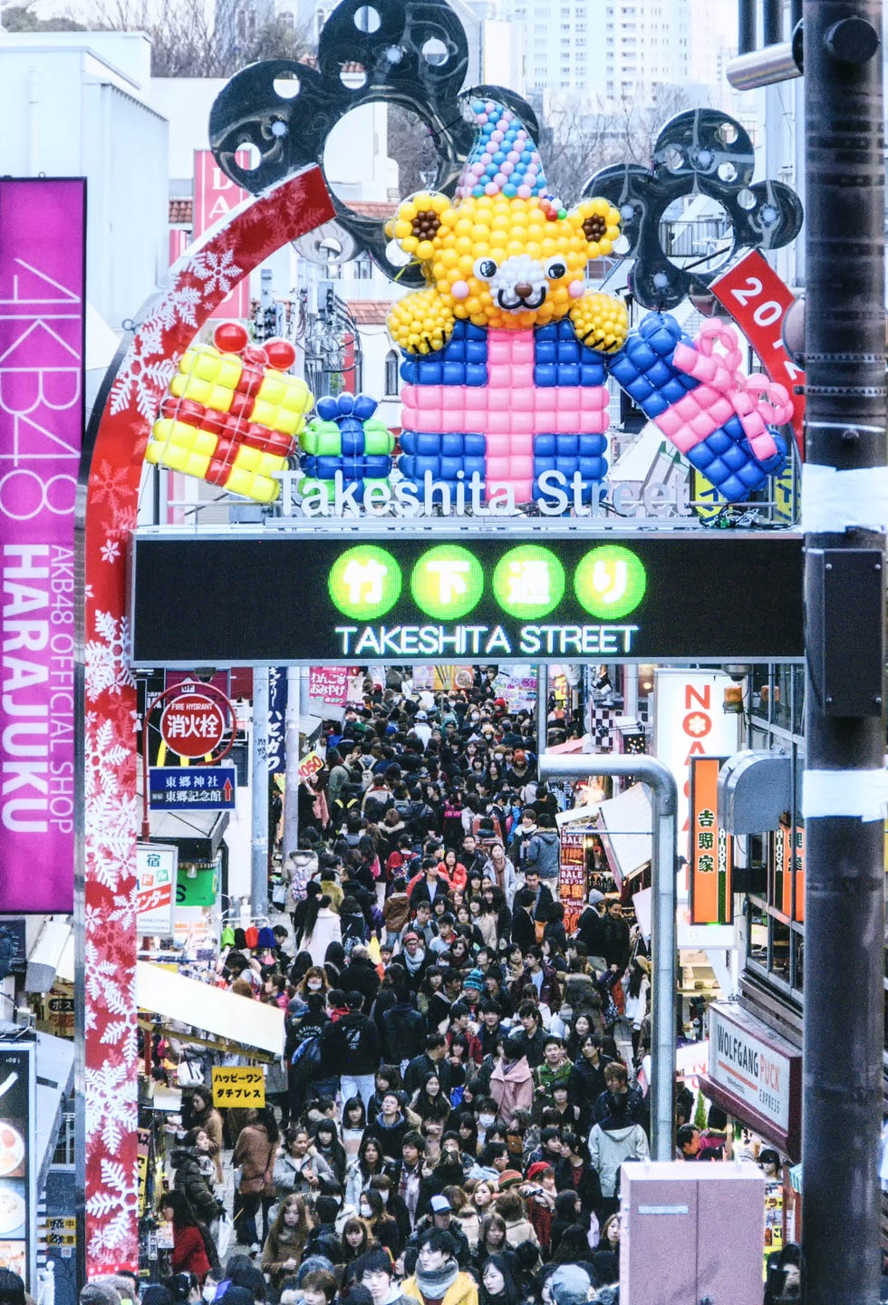 tokyo, japan 31th december 2012 very crowded pedestrian shopping takeshita street on trendy harajuku district of tokyo japan