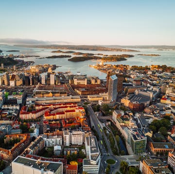 Harbor and financial district view of Oslo, Norway harbor and financial district view of oslo, norway