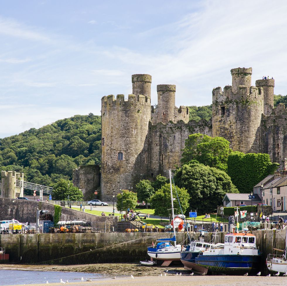 harbor and old castle in conwy, north wales, wales, uk
