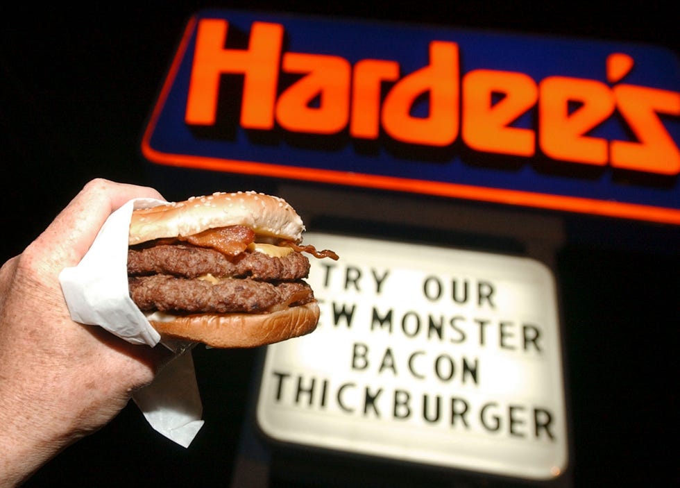 hardees introduces new 1400 calorie hamburger