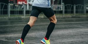 young athlete runs a marathon
