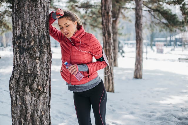 moe na hardlopen winter sneeuw