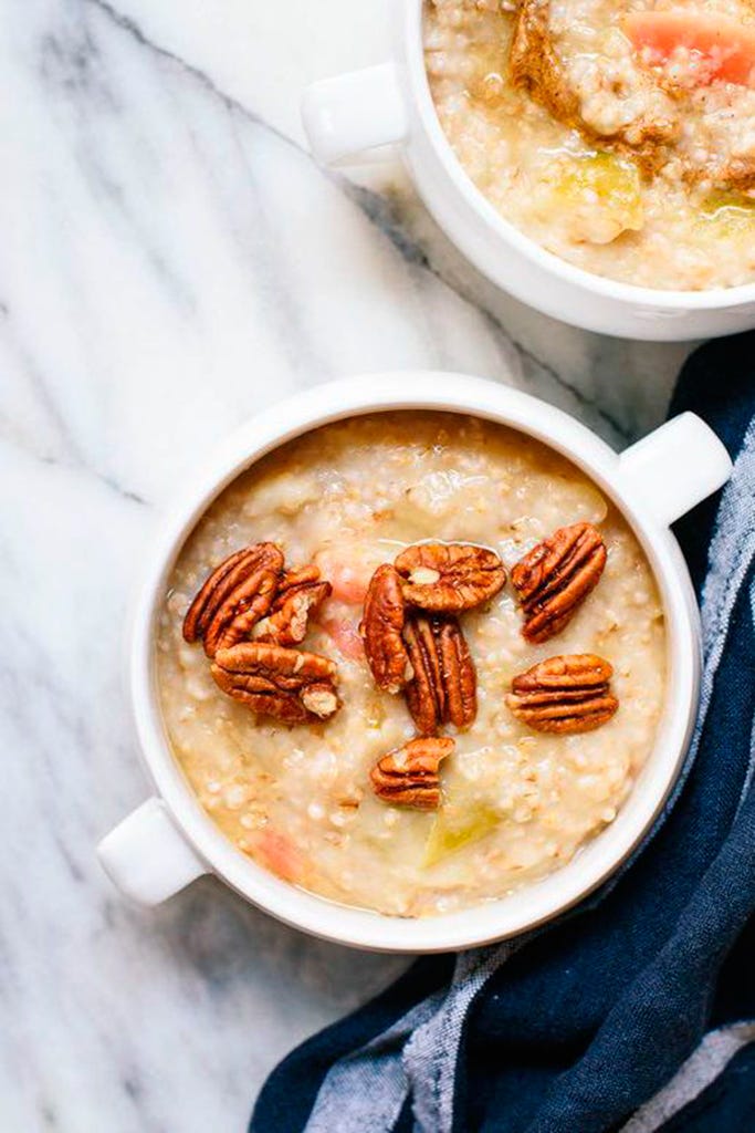 gachas de avena y manzana