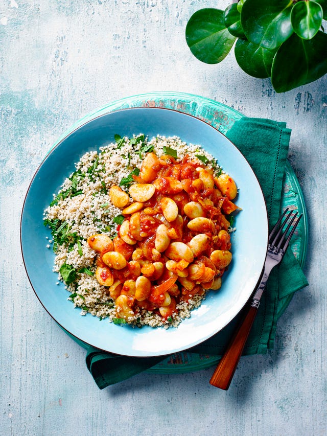 harissa butterbeans with herbed couscous