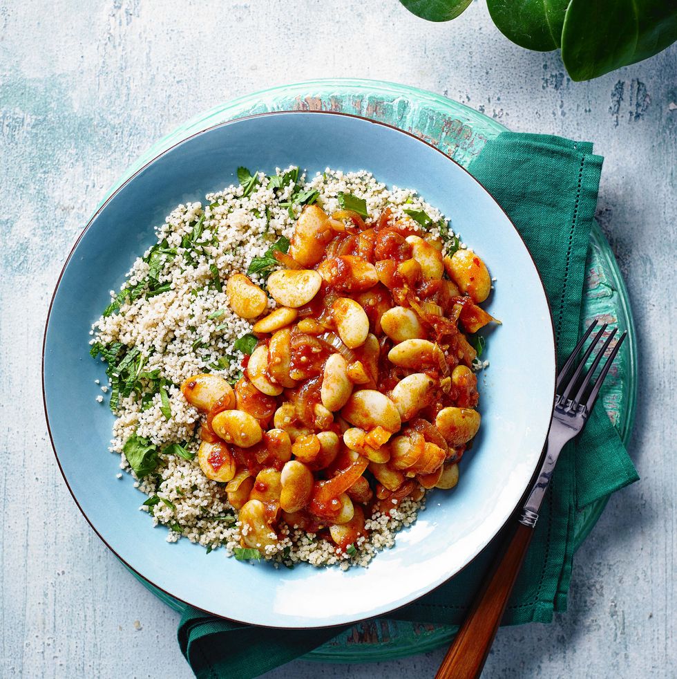 harissa butterbeans with herbed couscous