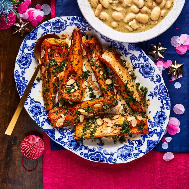 harissa butternut wedges with parsley dressing