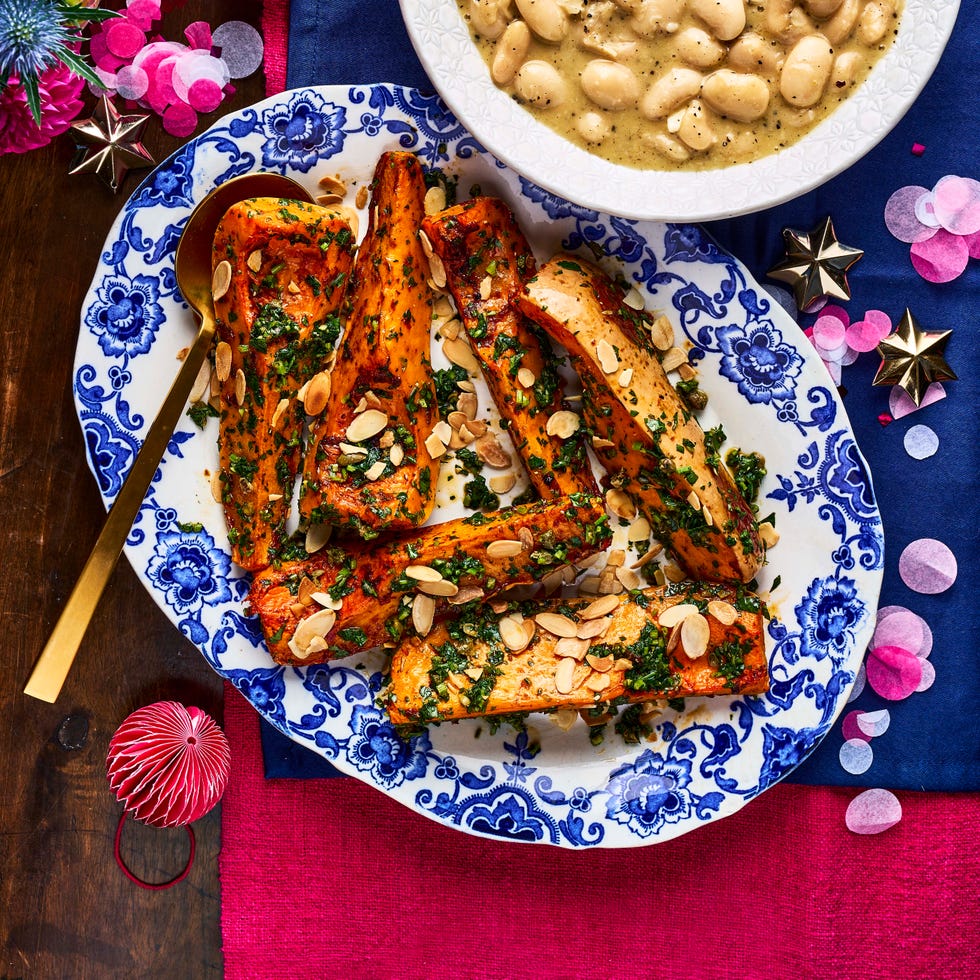 harissa butternut wedges with parsley dressing