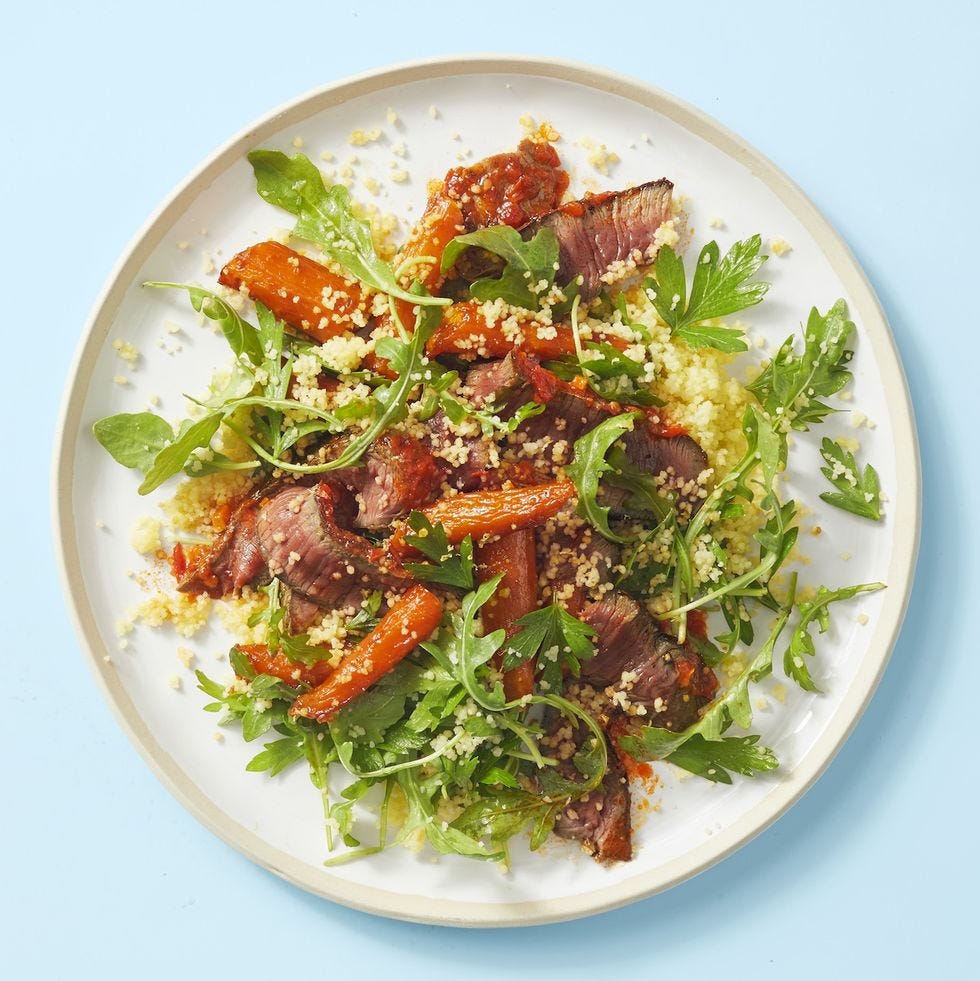 harissa sirloin with couscous salad