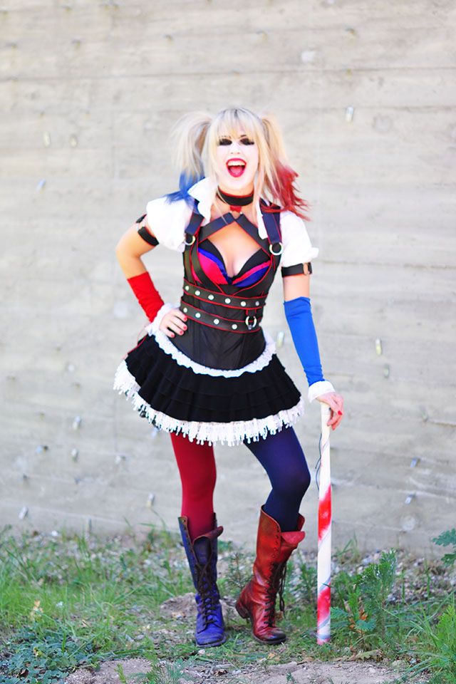 Suicide Squad Harley Quinn Costume With Jacket Shorts T-Shirt Gloves And Wig