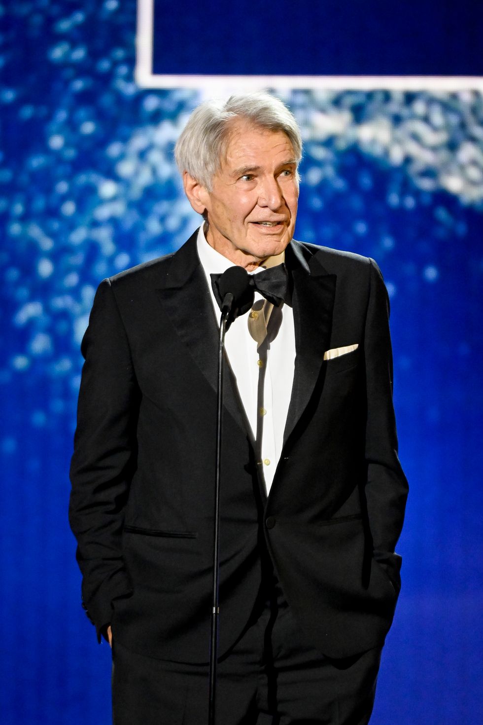 harrison ford accepts the career achievement award at the 29th critics choice awards held at the barker hangar on january 14, 2024 in santa monica, california photo by michael bucknervariety via getty images