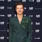 british singer actor harry styles arrives for the premiere of my policeman during the toronto international film festival in toronto, ontario, canada, on september 11, 2022 photo by geoff robins  afp photo by geoff robinsafp via getty images