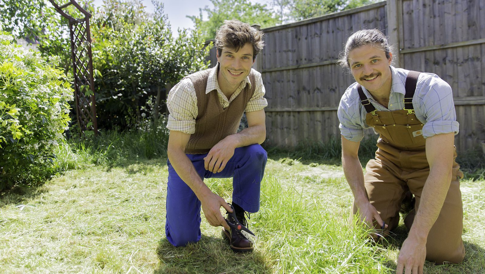 Harry and David Rich in garden