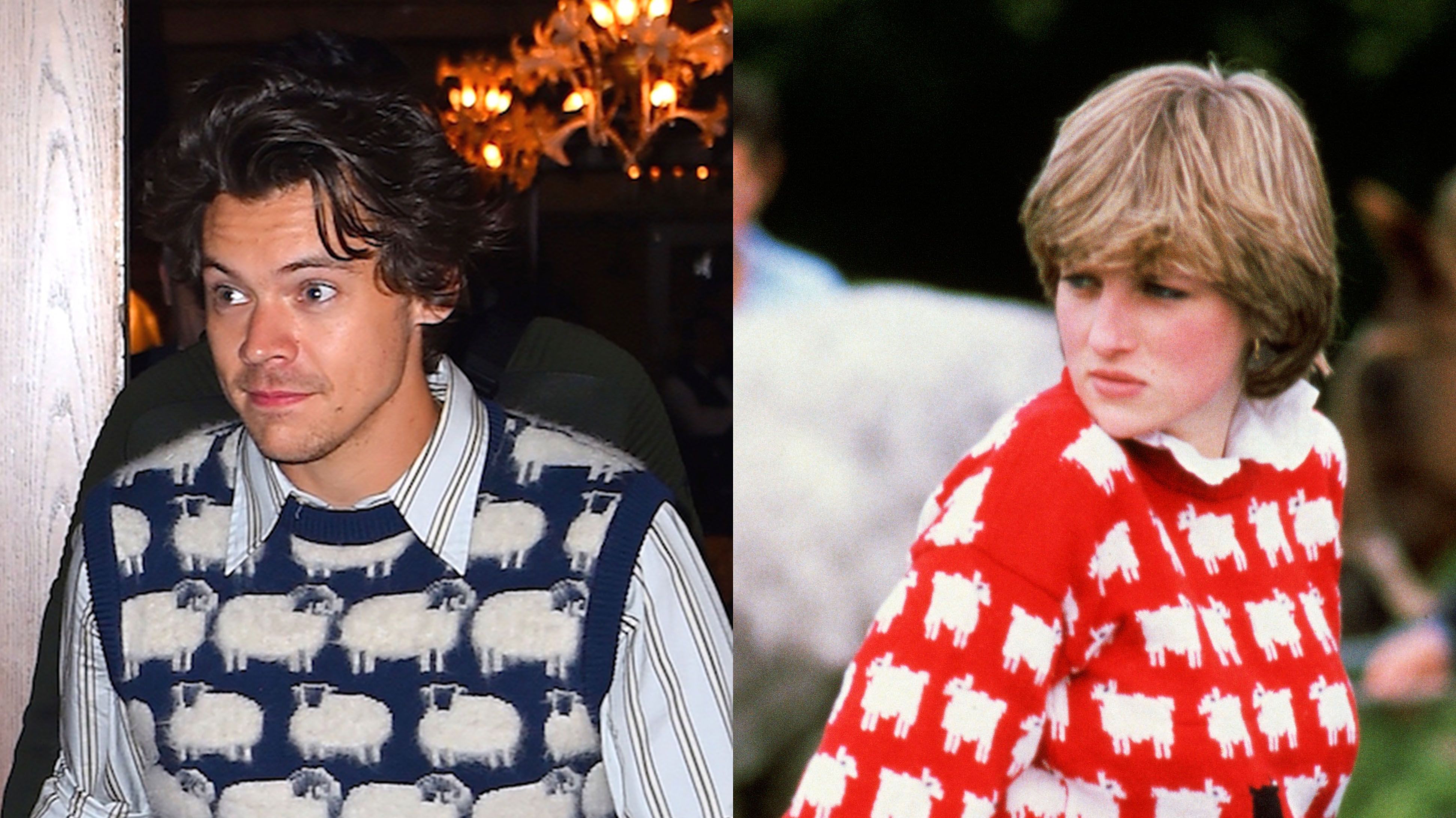 Harry Styles Channeled Princess Diana in a Sheep Sweater Vest