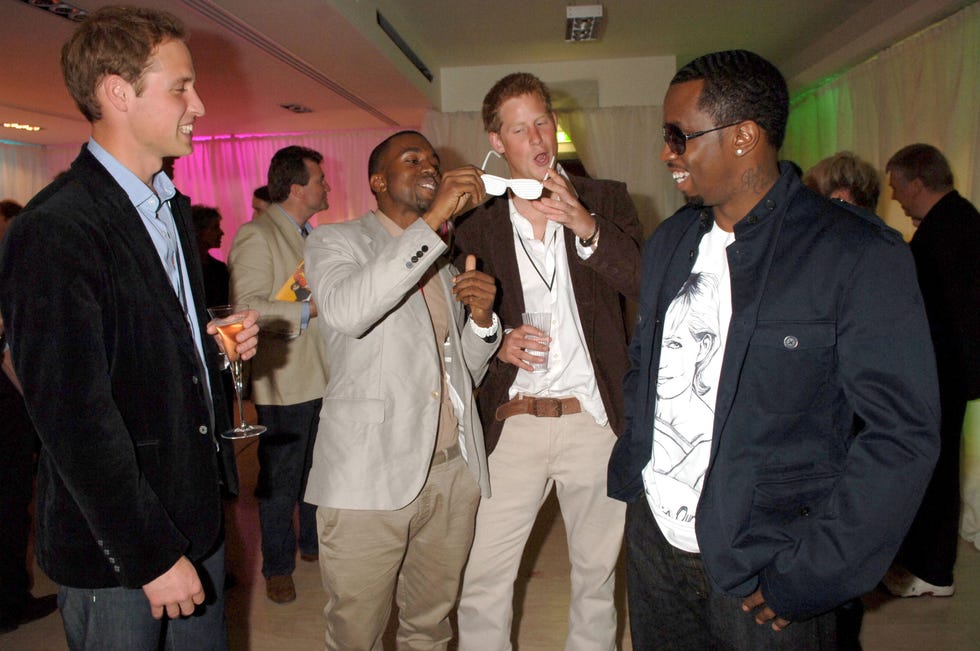 harry de inglaterra con diddy y kanye west