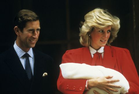 Prince Charles, Princess Diana and Prince Harry in September 1984.