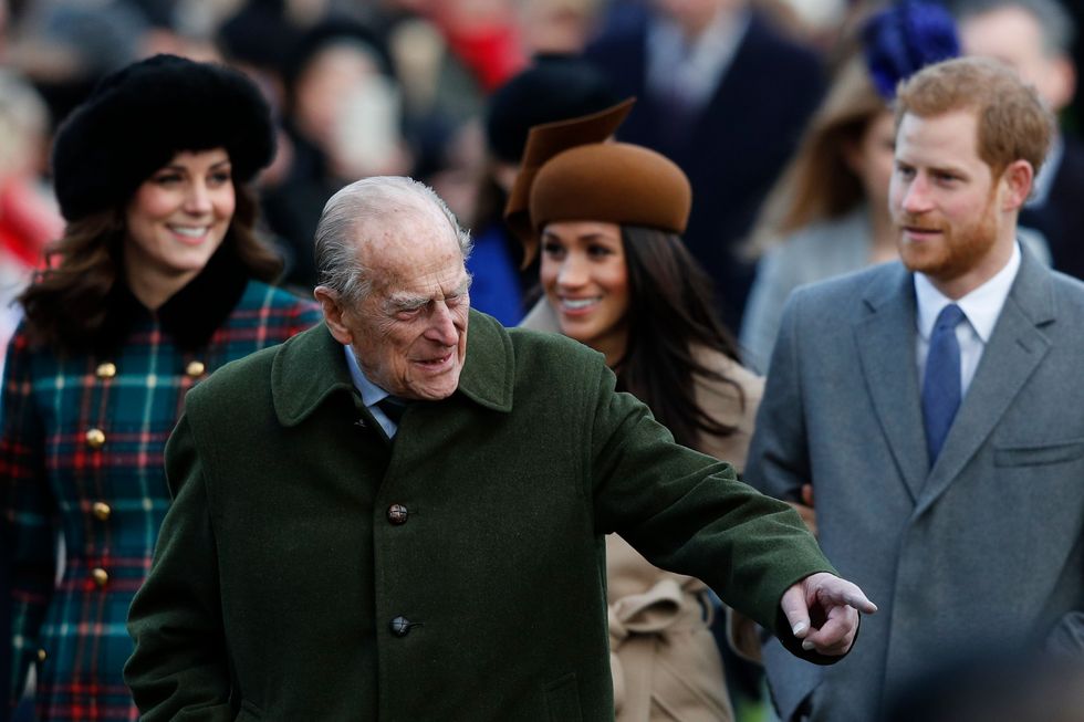 harry and meghan with prince philip
