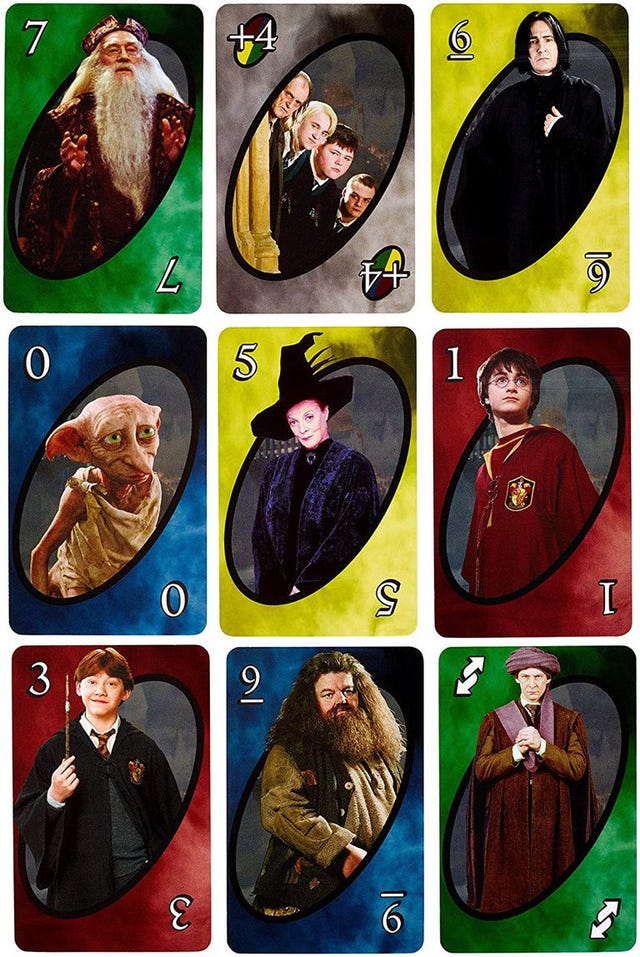 Harry Potter UNO juego de cartas