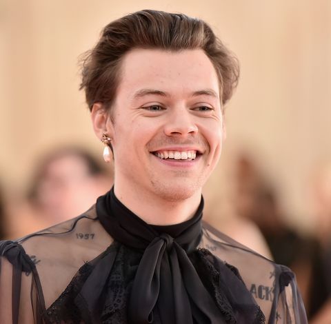 harry styles smiling at the met gala