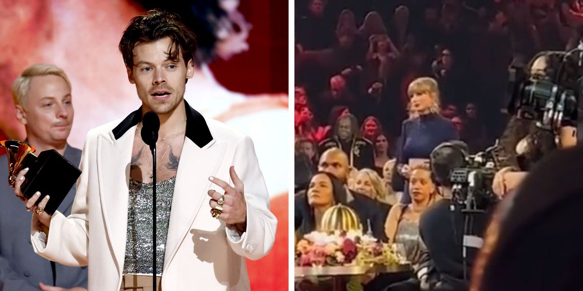 Taylor Swift's Reaction to Harry Styles Being Heckled by Beyoncé Fans During His Grammys Speech Is Going Viral - ELLE - Tranquility 國際社群