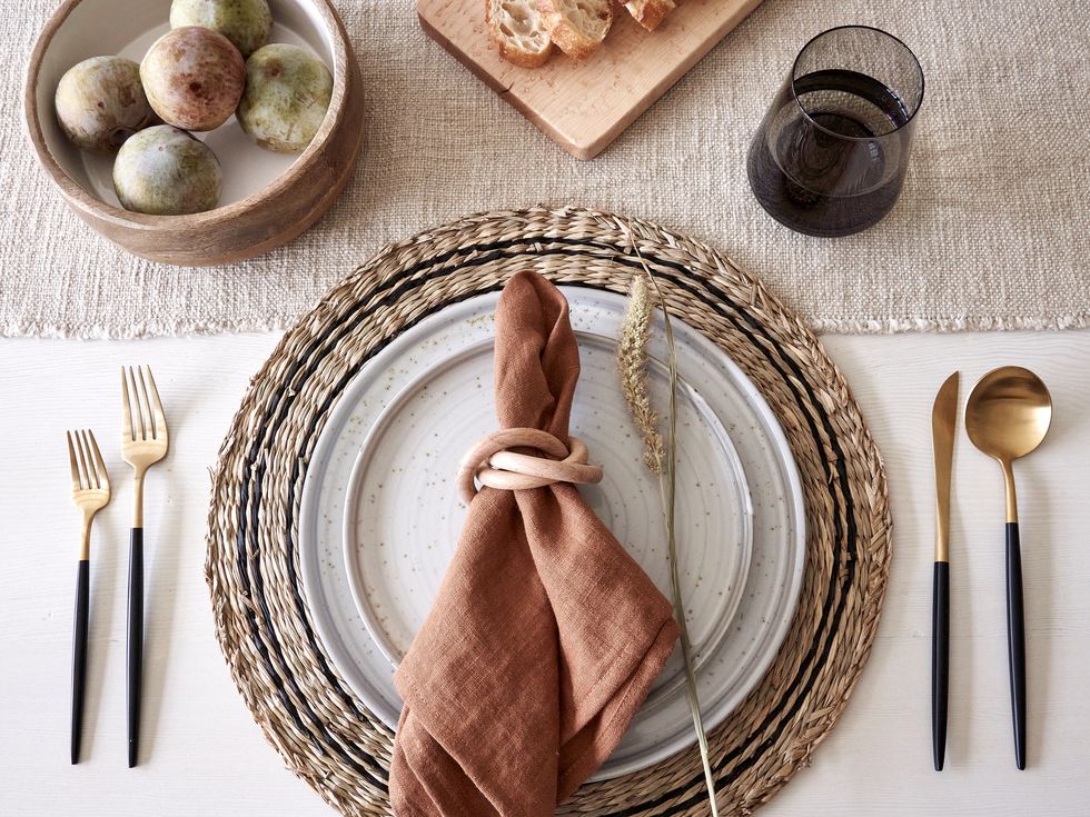 a neutral table setting