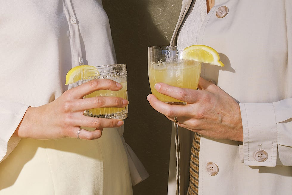 2 women drinking haus lemon lavender